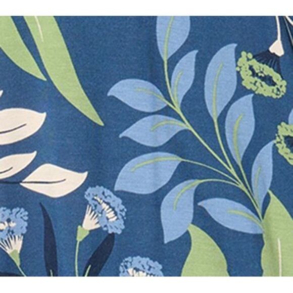 Belle by Kim Gravel Women's Top Sz S Organic Floral Peasant Sleeve Blue A677096 - Picture 3 of 4